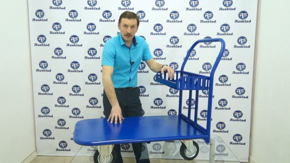 Тележка платформенная с дополнительной корзиной на ручке (быстросъемная) смотреть онлайн