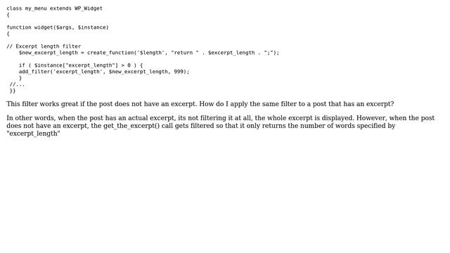 Wordpress: add_filter on "the_excerpt" only works when post does not have excerpt смотреть онлайн