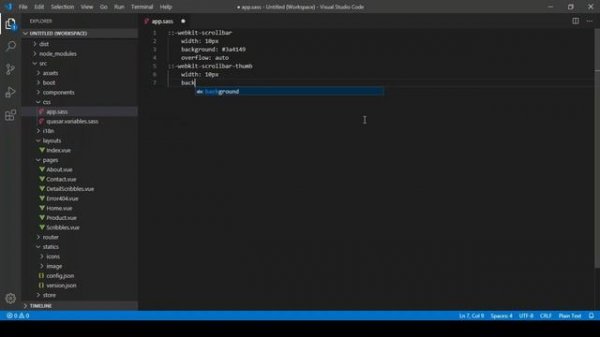 Customize Scrollbar on Vue.js + Quasar Framework