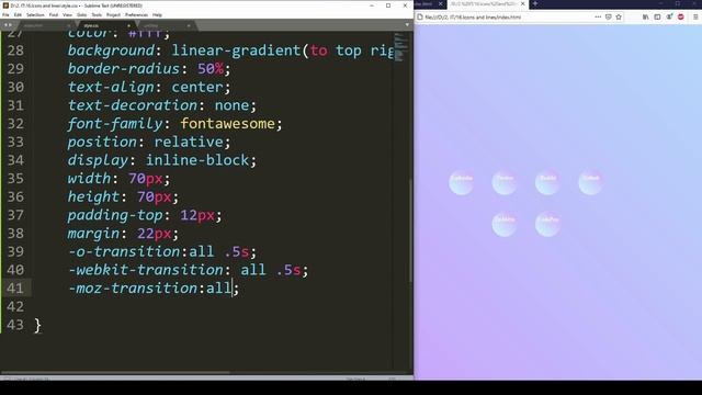 Horizontal Lines With Icons In The Center | Automatic Page Resize | HTML and CSS смотреть онлайн