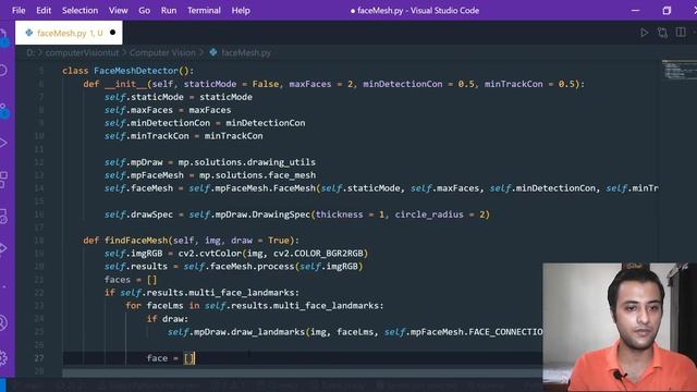 Facial Landmarks Detection Using OpenCV Mediapipe Python || Hindi смотреть онлайн