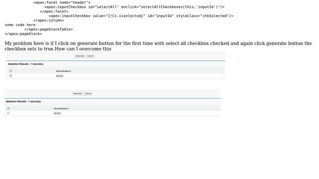 Salesforce: Partial Page refresh makes checkbox checked in visualforce Page смотреть онлайн