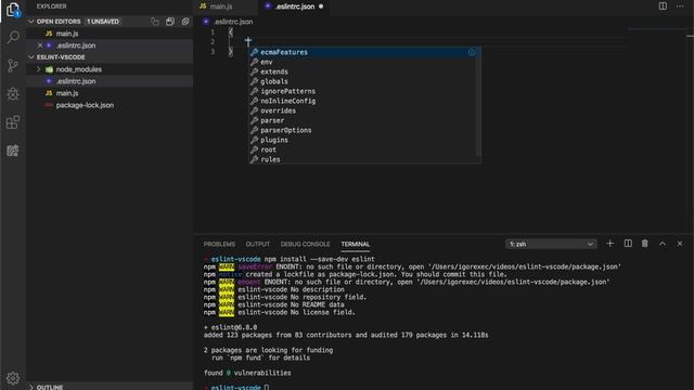 ESLint + VSCode смотреть онлайн