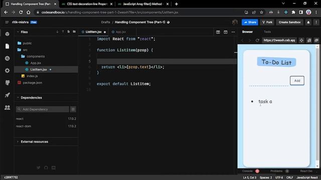 Handling Component Tree Part-1 | Thinking in React смотреть онлайн