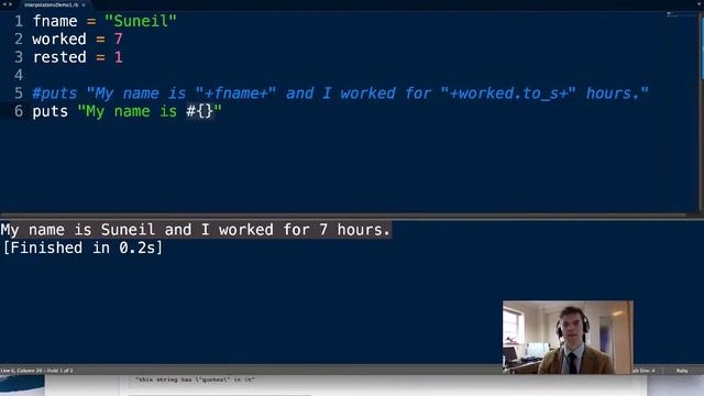ruby string interpolation смотреть онлайн