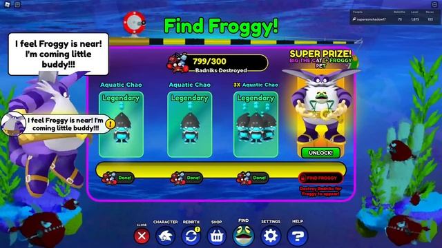 How to UNLOCK BIG THE CAT + FROGGY in Sonic Speed Simulator [Roblox] смотреть онлайн