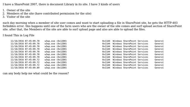 Sharepoint: http:403 forbidden error for members of the site смотреть онлайн