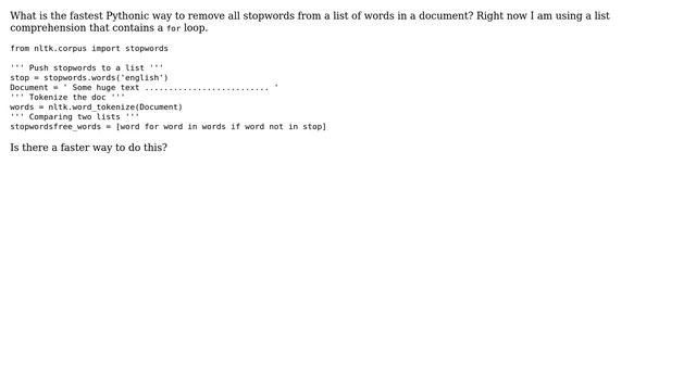 Code Review: Removing all stopwords from a list of words смотреть онлайн