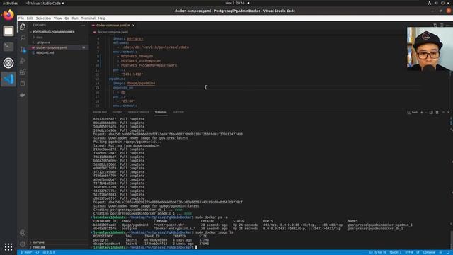 How To Install and Use PostgreSql, pgAdmin with Docker, VScode on Ubuntu linux OS смотреть онлайн