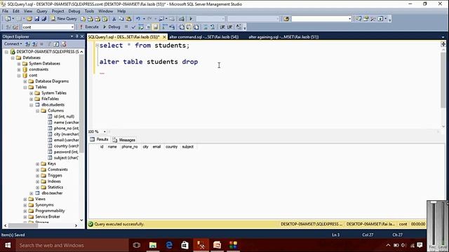 How to drop column part 8 in urdu hindi | Drop column in sql server in urdu |Delete column in sql|4 смотреть онлайн