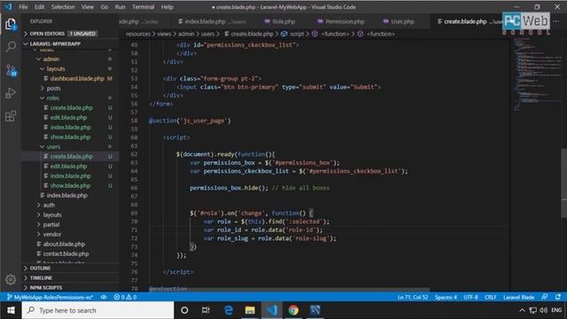 5 - Laravel 7.0 Course - Roles and Permissions without package - Part 5.1 смотреть онлайн