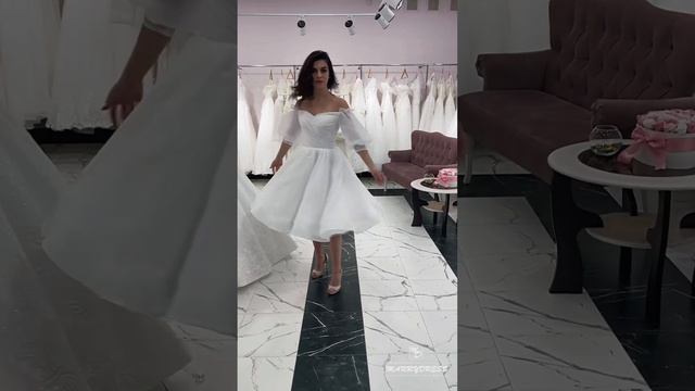 Свадебное платье миди , short wedding dress смотреть онлайн