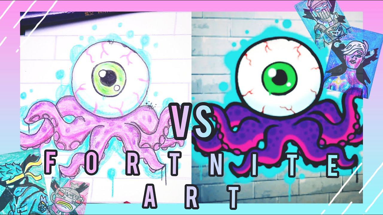 Неспящий рисунок в виде граффити/Fortnite/Art. смотреть онлайн