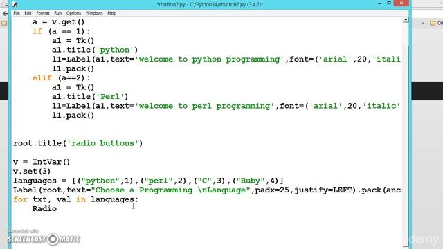 22 Radio button example - PYTHON смотреть онлайн