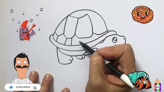 How To Draw a Cute Turtle | рисуем черепаху для детей | Bolalar uchun toshbaqa rasm chizish смотреть онлайн