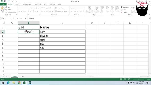 Excel Trick 1 l Automatic Serial Number l automatic serial number in excel l Technical Dari 2022 смотреть онлайн