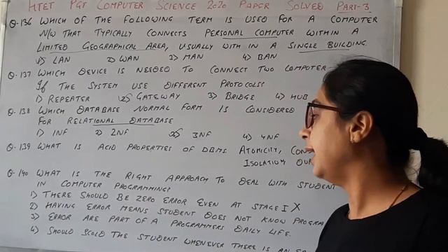 20.3 | HTET PGT COMPUTER SCIENCE PAPER 2020 SOLVED WITH DETAILED EXPLANATION | PART-3