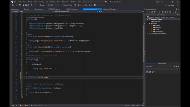 HMS Unity Game Integration