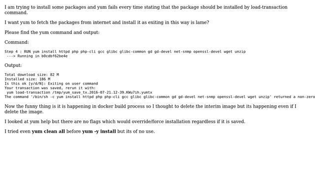 yum installation fails because of a saved transaction (2 Solutions!!) смотреть онлайн