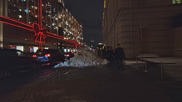 Moscow Christmas Walk (Binaural City Sounds), Christmas Lights, 4k смотреть онлайн