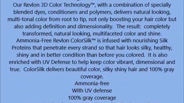 Revlon Colorsilk Beautiful Color, Light Ash Blonde 80 1 application смотреть онлайн