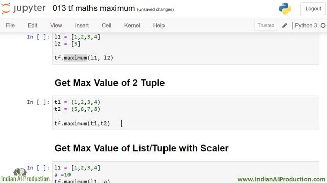Get Maximum Value of Tensors using tf.maximum() math function | TensorFlow 2.0 Python Tutorial | DL смотреть онлайн