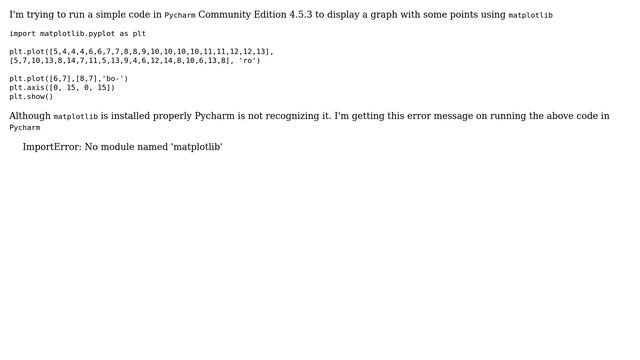 matplotlib not working in Pycharm 4.5.3 смотреть онлайн