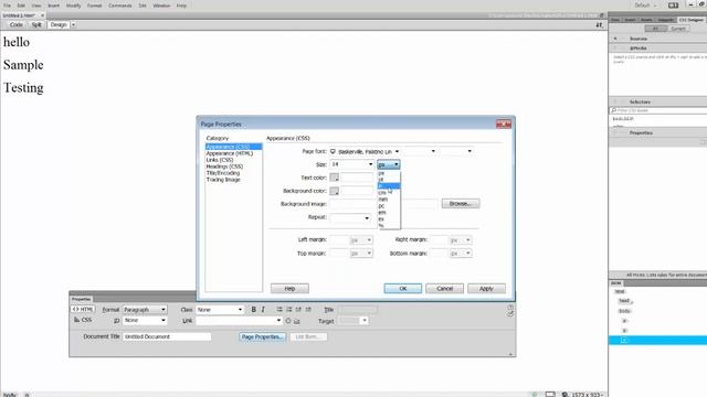 Adobe Dreamweaver CC: How to change text color and size смотреть онлайн