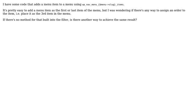 Wordpress: Set Item Order with wp_nav_menu_{$menu-＞slug}_items смотреть онлайн