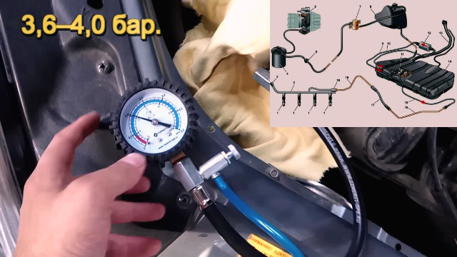 КАКОЕ ДАВЛЕНИЕ В ТОПЛИВНОЙ РАМПЕ ( без обратки) ВАЗ Приоре, Калине, Гранта ВАЗ 2110, 2114.