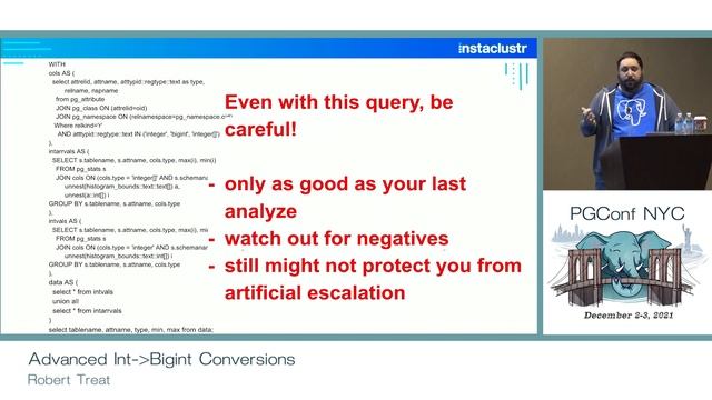 PGConf NYC 2021 - Advanced Int - Bigint Conversions by Robert Treat смотреть онлайн