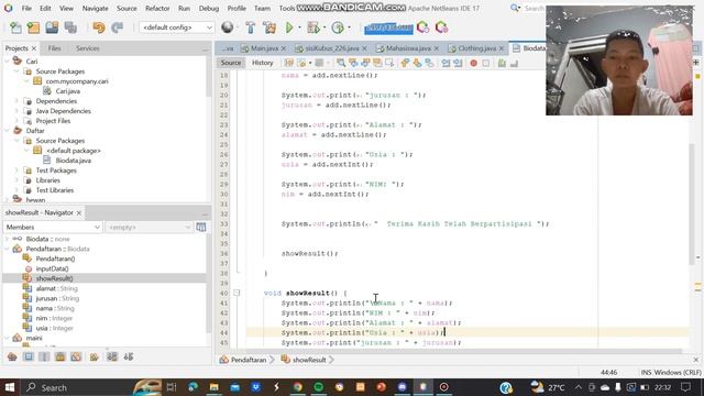 Program java Input Data Mahasiswa (import scanner, interface dan Implements) смотреть онлайн