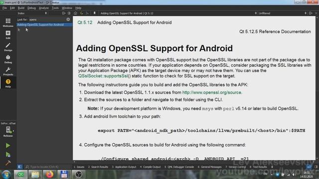 Qt, QML - Поддержка OpenSSL для Android смотреть онлайн