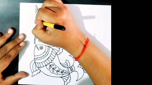 Fish Project Work Drawing|| Bed Sheet Design|| Table Cover Design||Corner Border design || смотреть онлайн