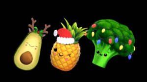 Танцующие фрукты - счастливые выходные Анимация и музыка на рождественскую тематику!