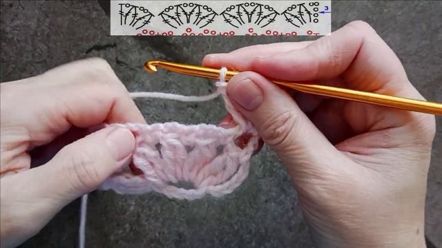 Узор крючком из вееров для толстой пряжи смотреть онлайн