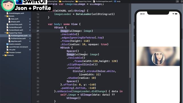 [SwiftUI] Json REST API Parsing (2) - show data with profile ( MapView, ImageView with URL ) смотреть онлайн