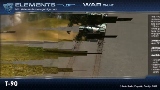 Elements of War Online | T 90 Battle Tank | RU Unit смотреть онлайн