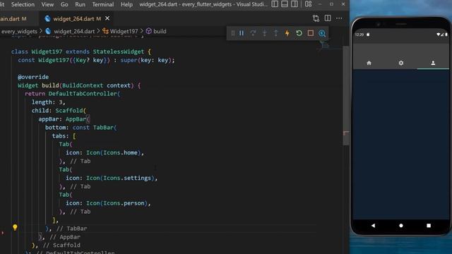 Flutter TabBar Widget смотреть онлайн