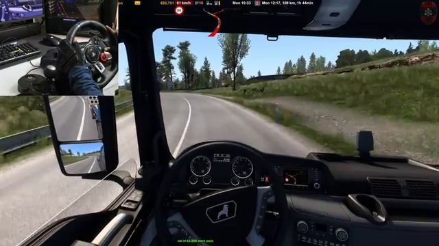 Transporting 51t Concrete Beams| Euro Truck Simulator 2 | Logitech g29 gameplay смотреть онлайн