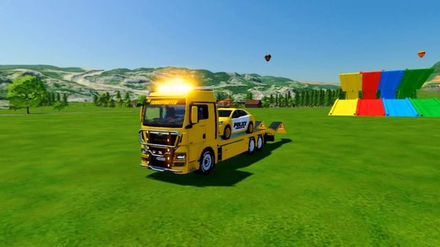 TRANSPORTING TOYOTA, CHEVROLET CARS, NISSAN & FORD PICKUP WITH MAN TRUCKS ! Farming Simulator 22 смотреть онлайн