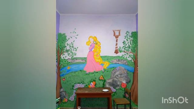 Роспись стен. Детская комната. Рапунцель Rapunzel смотреть онлайн