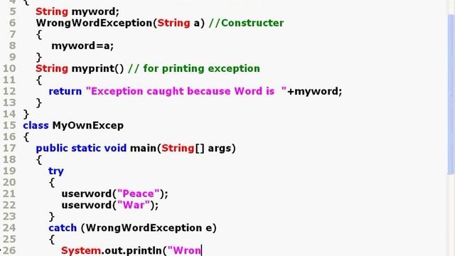 Java Programming -- Part 43 -- Creating Own Exception смотреть онлайн
