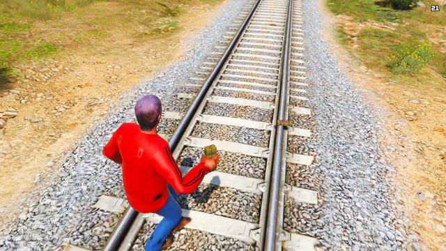Can Rope Hero Stop This Train With Tipson In Gta 5 | Rope Hero Vice Town | Black Spider 2.0 | Gta V смотреть онлайн