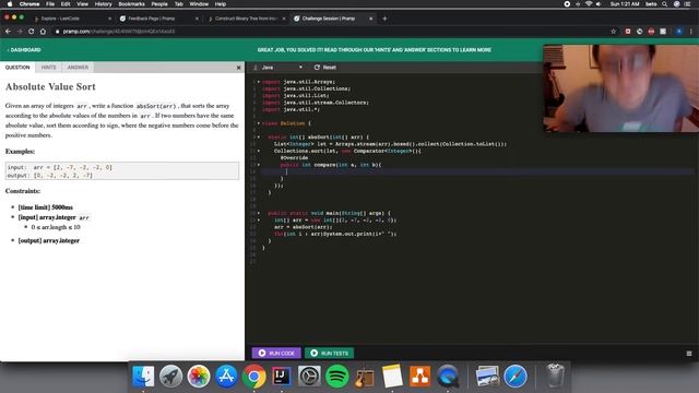 (Pramp) - Absolute Value Sort смотреть онлайн