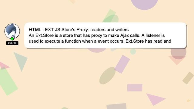 HTML : EXT JS Store's Proxy: readers and writers смотреть онлайн