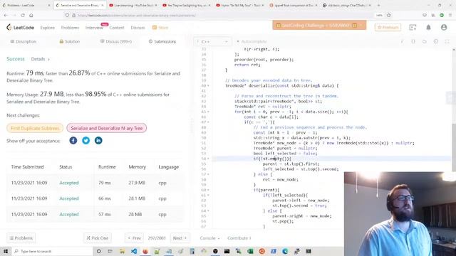 Serialize and Deserialize Binary Tree, Hard, C++, LeetCode смотреть онлайн