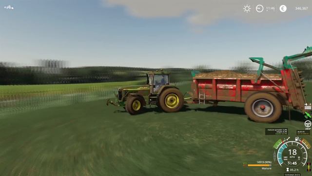 Spreading Manure New Equipment Canola Harvesting Le Petit OuestFS 19Timelapse09