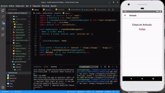 Demo Deep Linking UIs por esquemas de URL en React Native смотреть онлайн