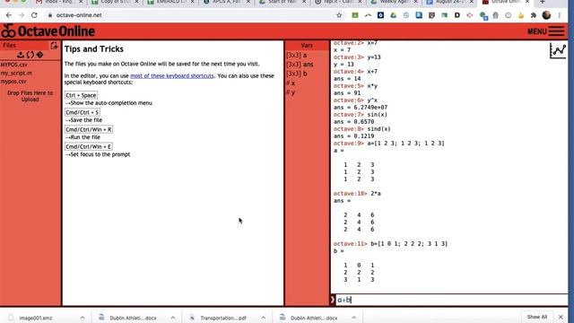 How to use Octave-Online, Command Line 1A смотреть онлайн